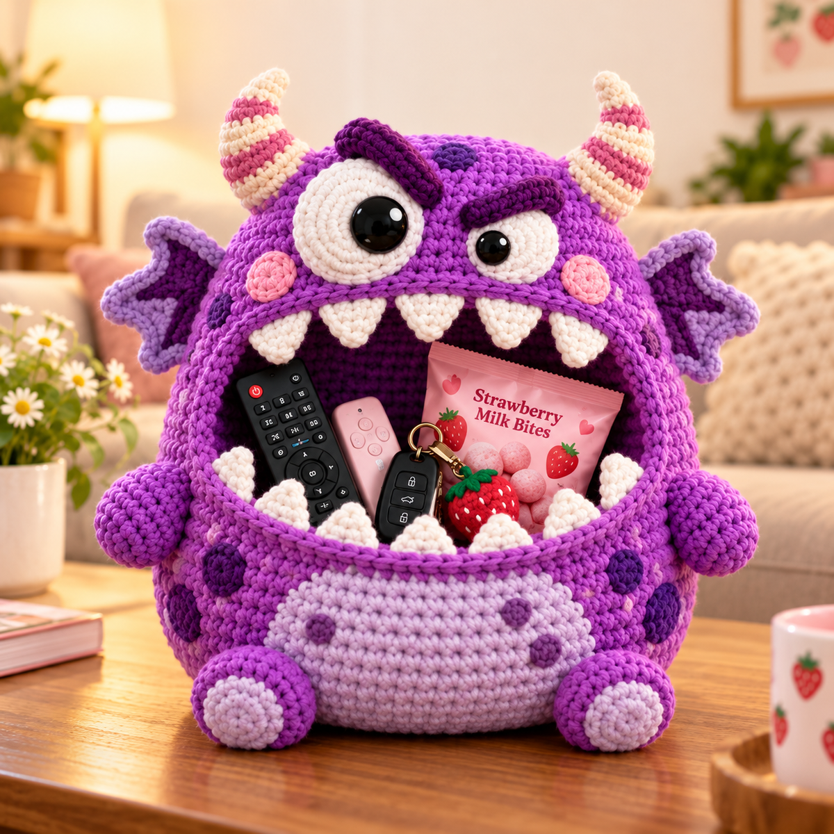 DIY Crochet Monster Storage Basket Kit | 6 Ugly-Cute Designs