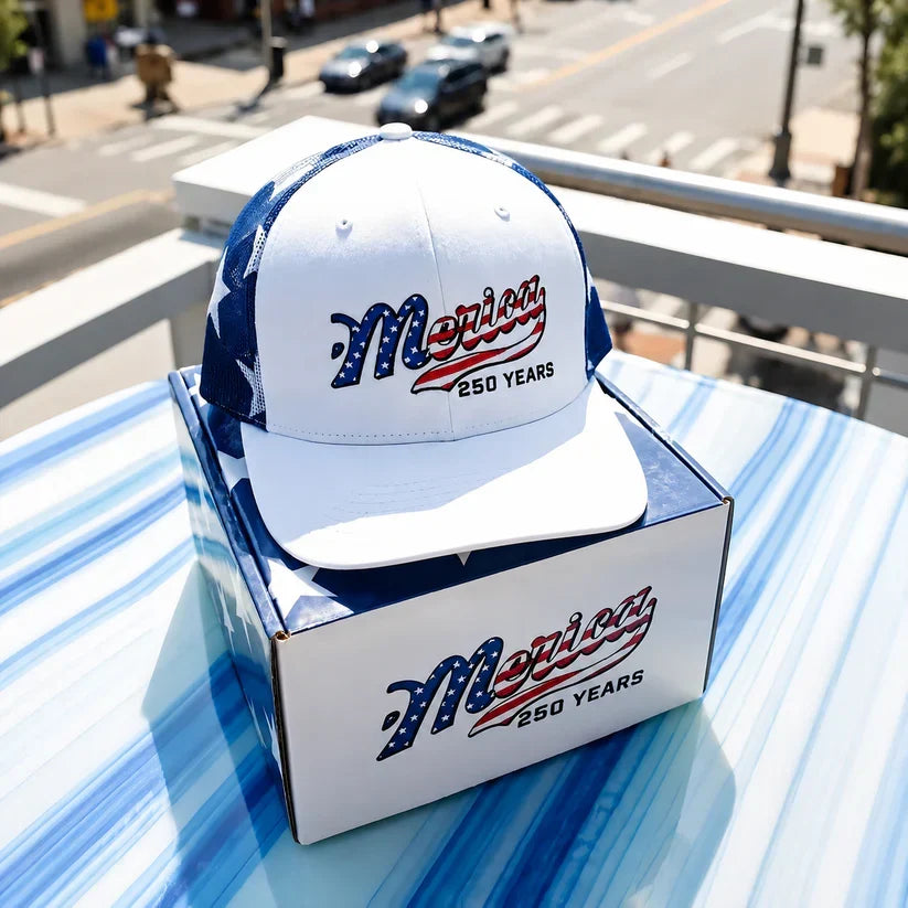 Merica 250 Years Embroidered Mesh Back Trucker Hat