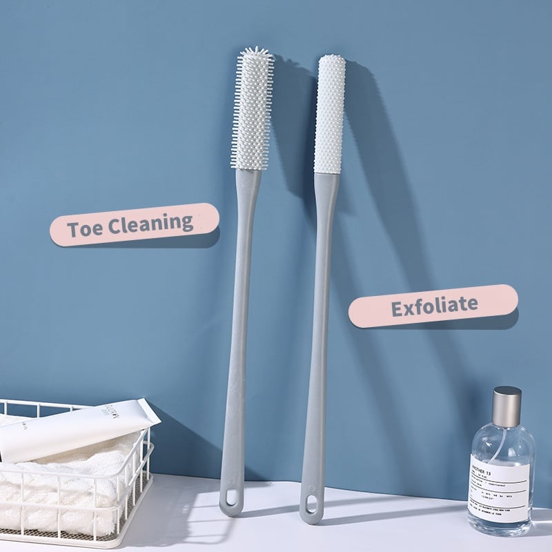 Long-Handle Silicone Foot Cleaning Brush Easy Shower Foot Scrubber