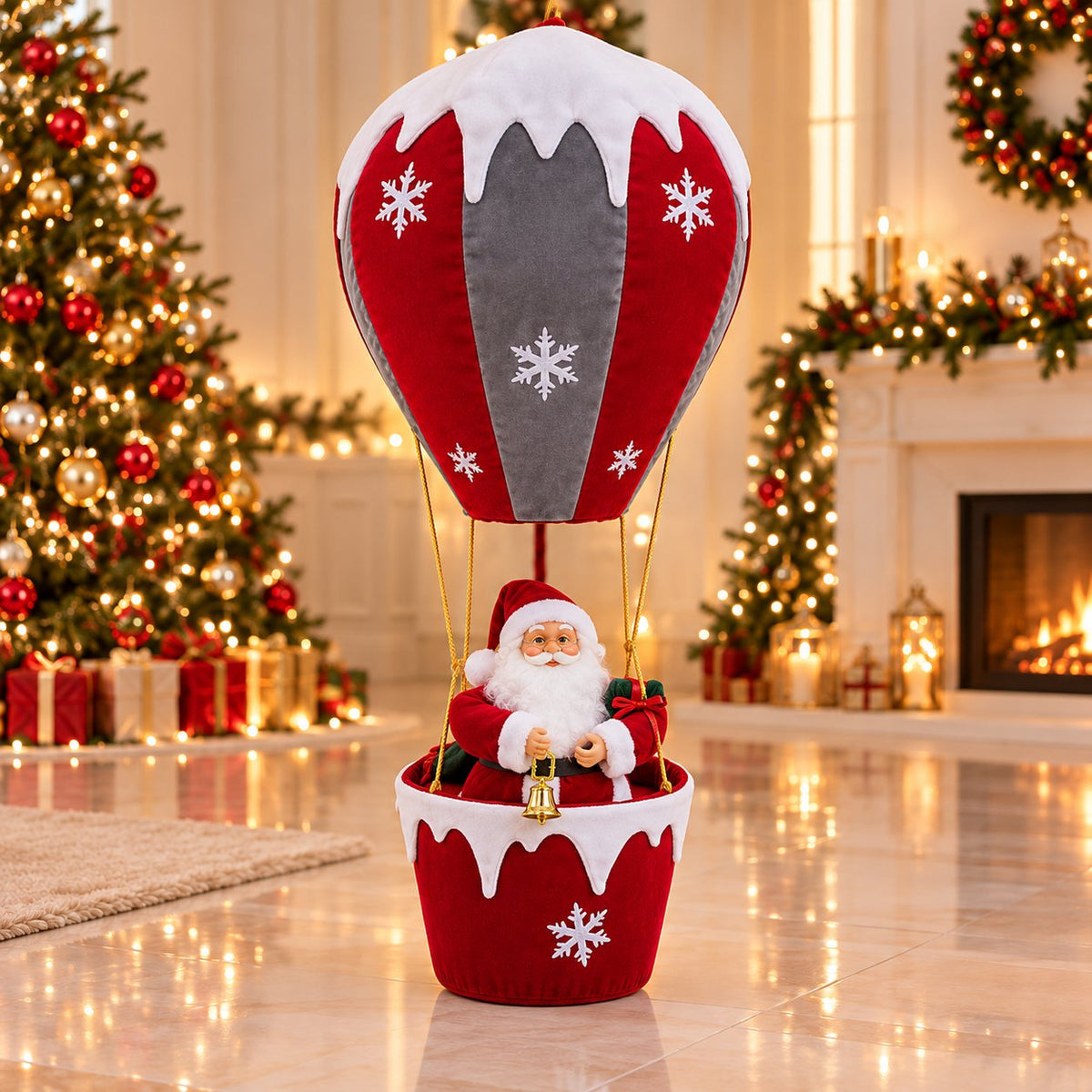 Lighted Musical Hanging Santa | Collapsible Christmas D cor