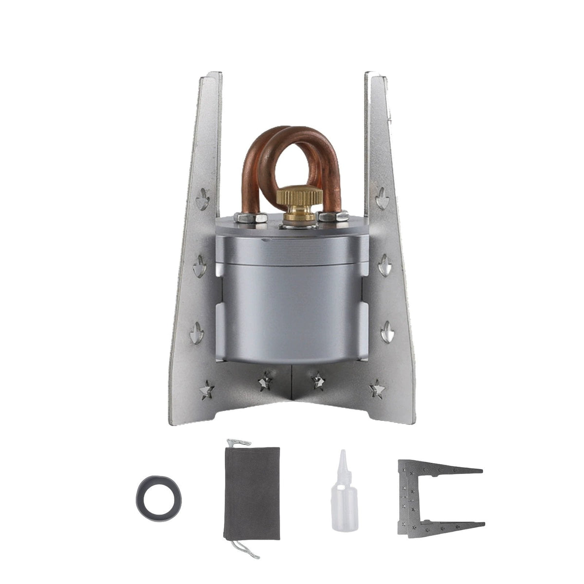 Self-Pressurized Alcohol Stove Lightweight Aluminum & Copper Burner for Hiking, Camping & Survival