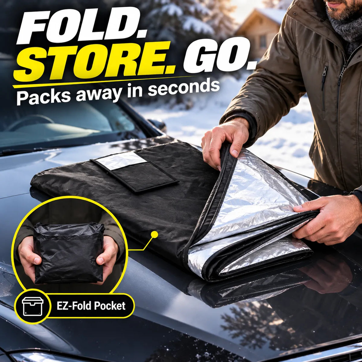 Reversible All-Weather Windshield Cover Snow, Ice & Sun Protection