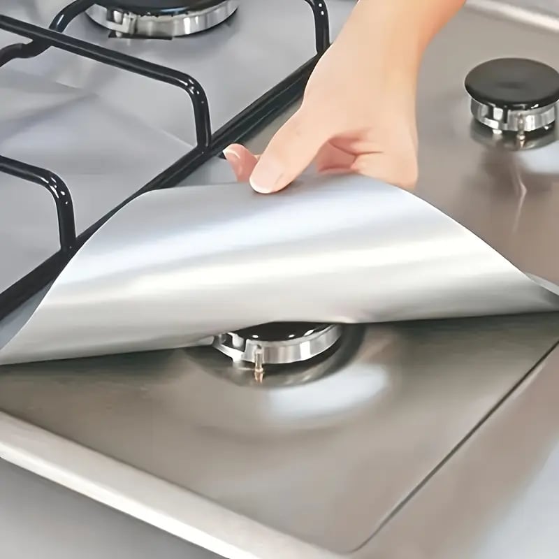 4-Piece Reusable Non-Stick Gas Stove Burner Covers Heat-Resistant & Washable