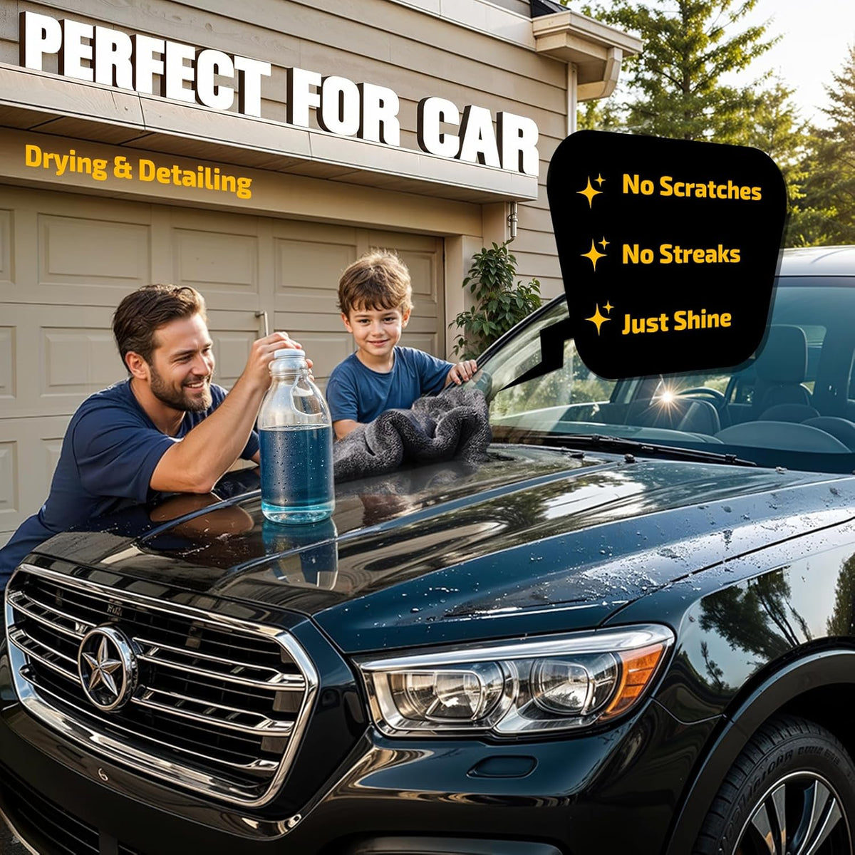 1200 GSM Microfiber Car Drying Towels 2-Pack