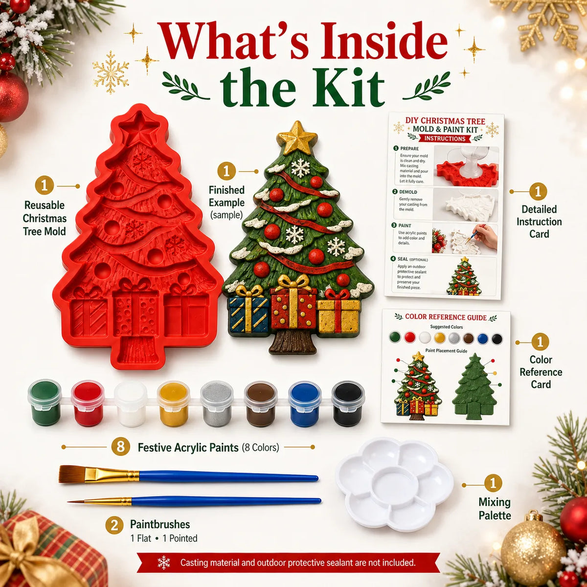 DIY Christmas Tree Mold & Paint Craft Kit