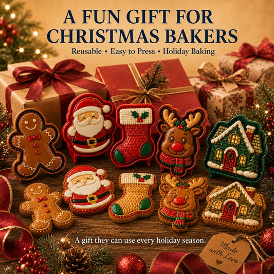 9-Design Christmas Mini Pie Mold Collection | Reusable Embossed Molds for Shaping Detailed Santa, Snowman, Reindeer