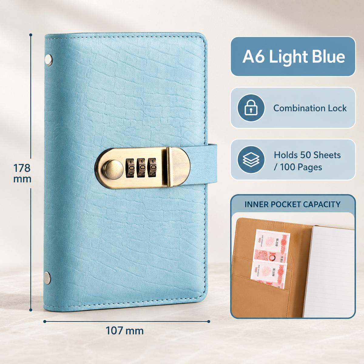 ๐ MONEY ORGANIZER | A6 Savings Notebook with Secure Closure โ Cash Storage, Budget Planner & Expense Tracker