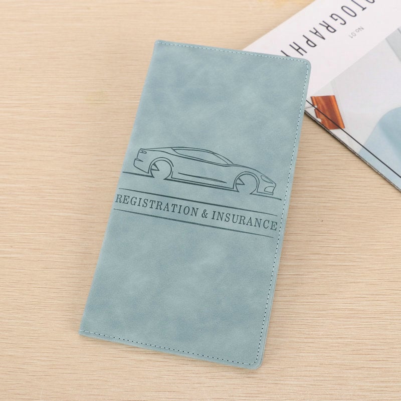 Premium Suede-Feel Vehicle Document Organizer | Magnetic Closure Wallet