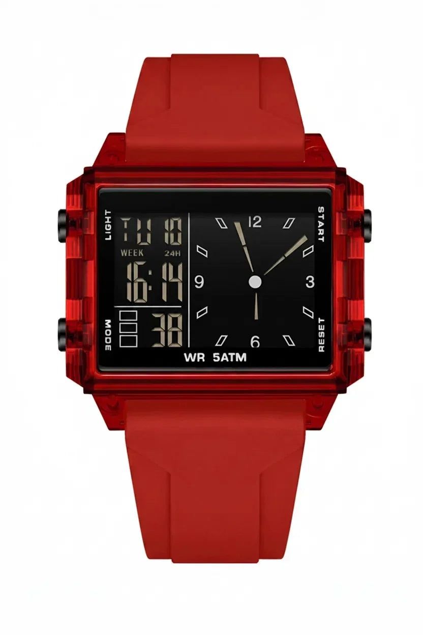 Analog-Digital Sport Watch Waterproof, Luminous & Multi-Function