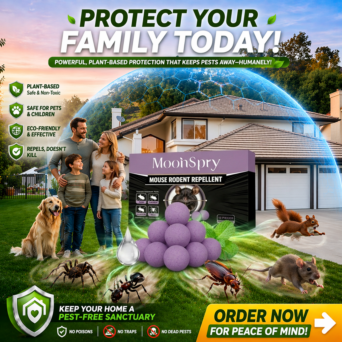 Limited Edition Natural Peppermint Rodent Repellent Tablets 12 Pack