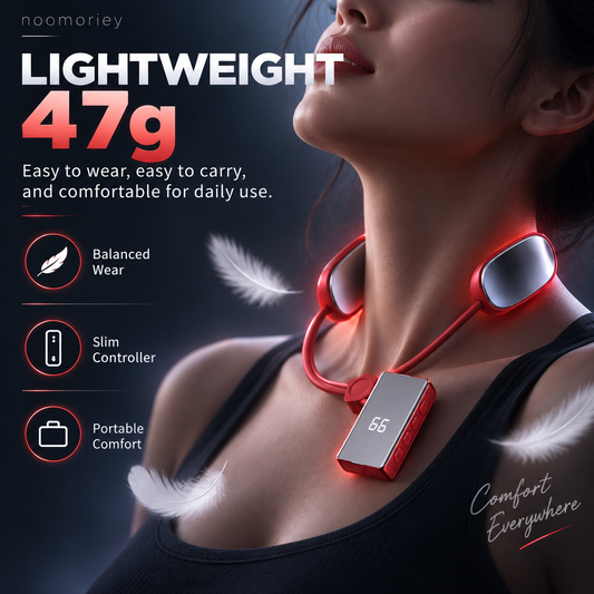 Mini Heated Neck Massager Necklace 4 Modes, 9 Intensity Levels & Dual-Pulse Relaxation