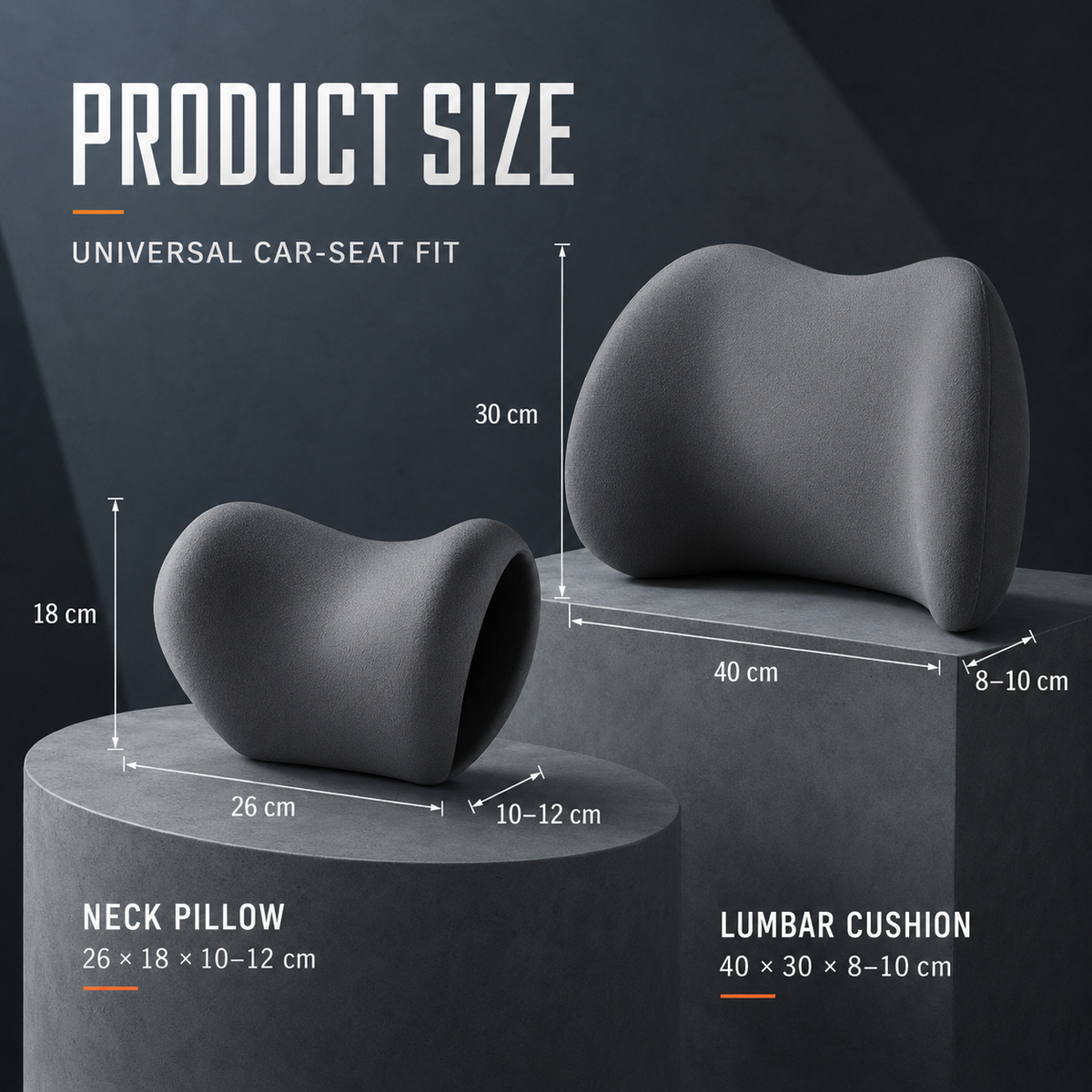 ๐ Memory Foam Car Neck & Lumbar Support Set โ Comfort for Every Drive