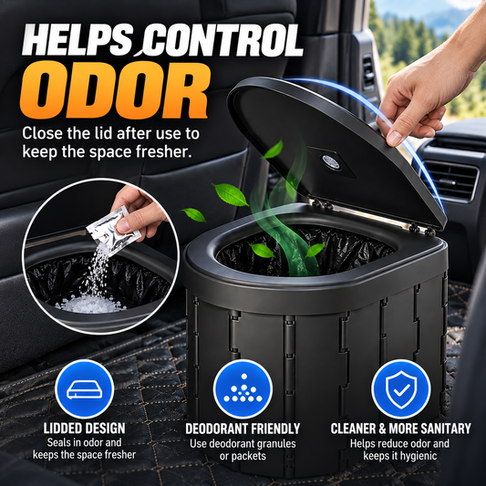 Portable Folding Car Toilet Compact Travel & Camping Emergency Toilet