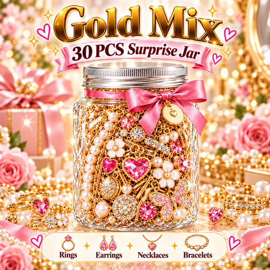 30-Piece Mystery Jewelry Jar Surprise Rings, Earrings, Necklaces & Bracelets | 4 Style Themes