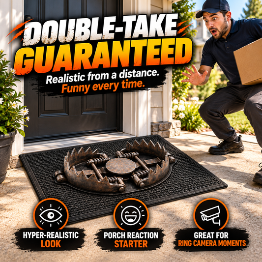 3D Bear Trap Prank Doormat Realistic Rubber Door Mat for Hilarious Reactions