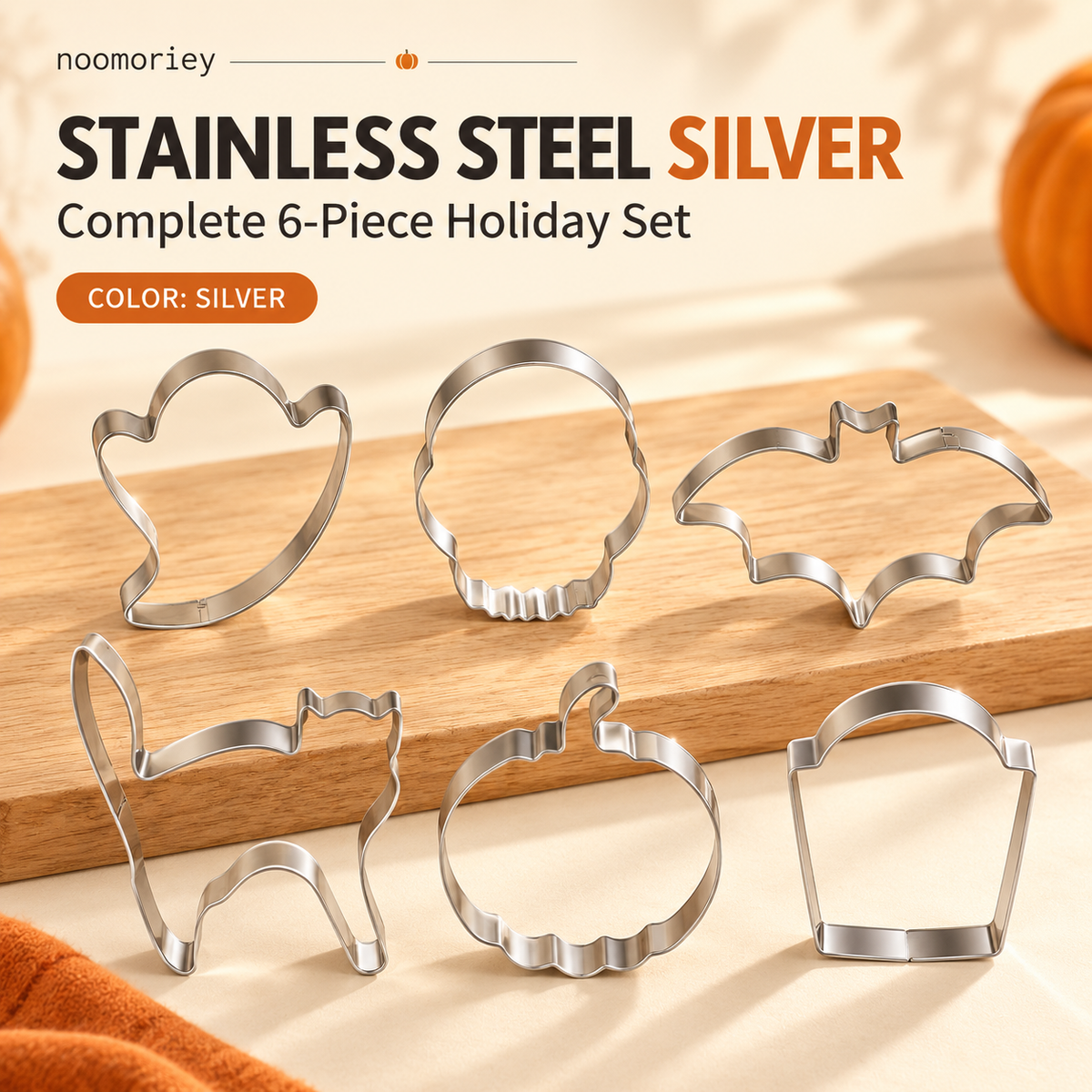 6 PCS Christmas & Halloween Stainless Steel Cookie Cutters – DIY Baking Mold Set!!!