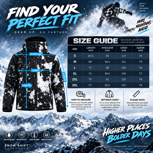 Weather-Reactive Snow & Moisture Color-Changing Insulated Winter Ski Jacket
