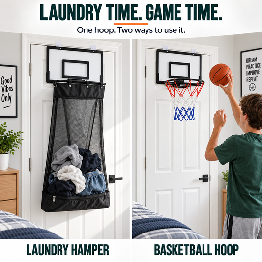 2-in-1 Basketball Hoop Laundry Hamper