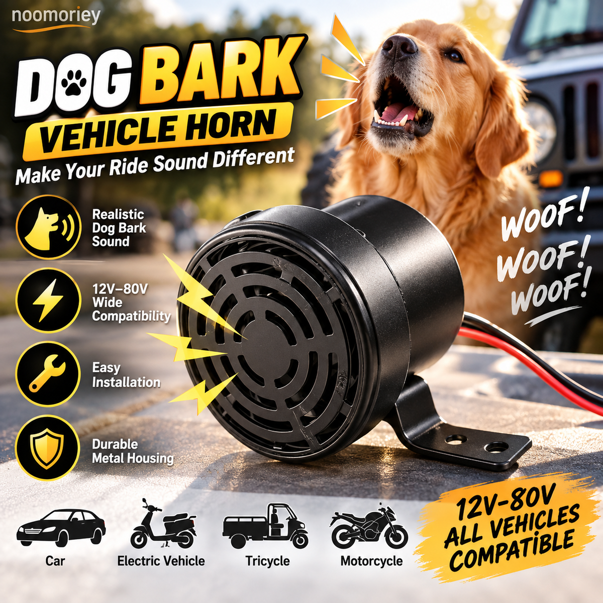 π― π₯Dog Barking Horn Car Horn Reversing 12V-80V Universal Motorcycle Electric Vehicle Horn Trumpet