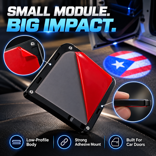 Universal Flag Projection Door Light Unique Car Upgrade Gift For Drivers