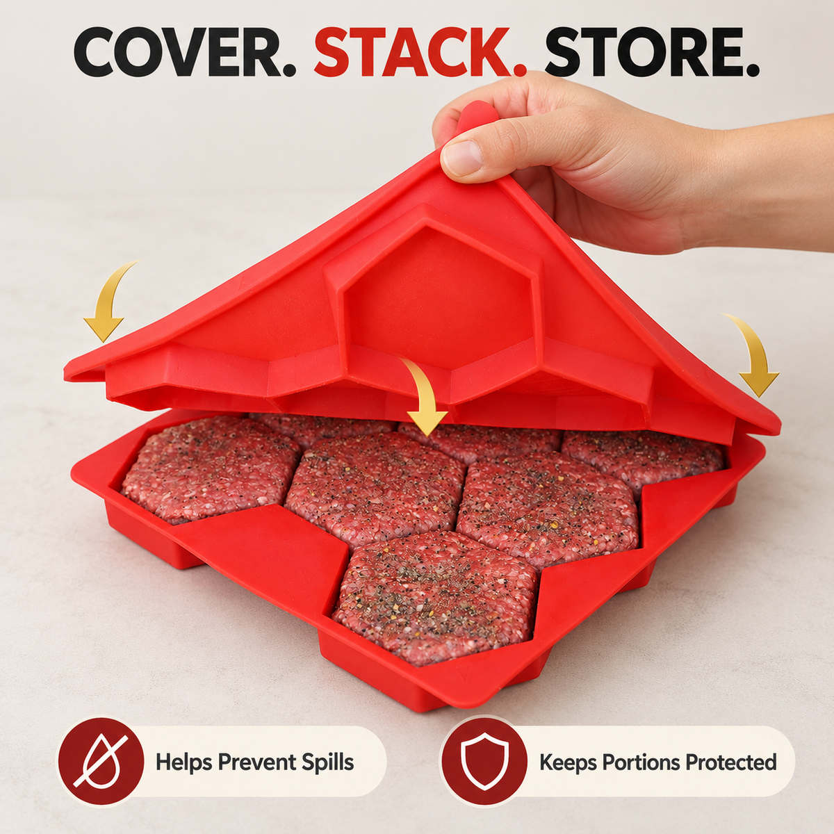 8 in 1 Burger Press & Freezer Container Make Perfect Uniform Patties for Grilling & Meal Prep