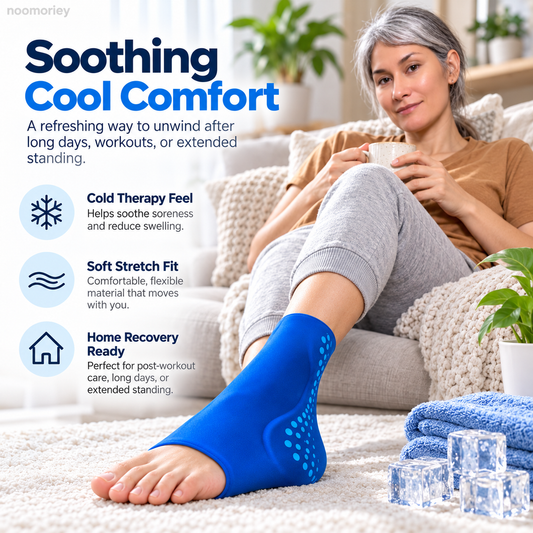 Cooling Gel Foot Sleeve, Reusable Cold Therapy Wrap for Foot Pain Relief