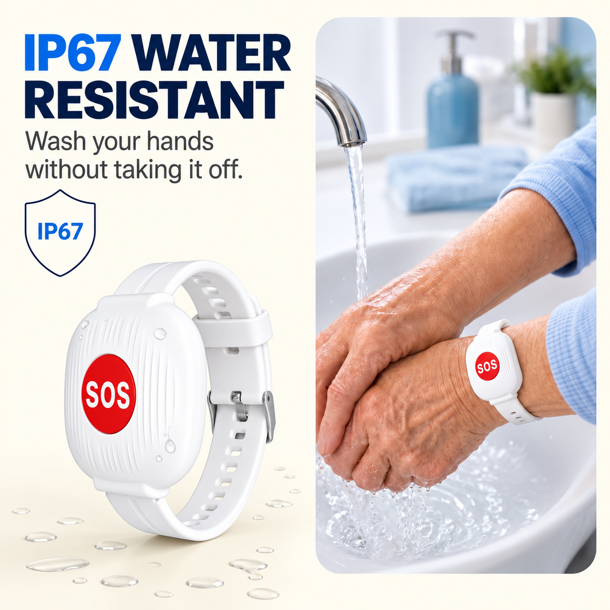 Emergency Bracelet with SOS Button for Seniors