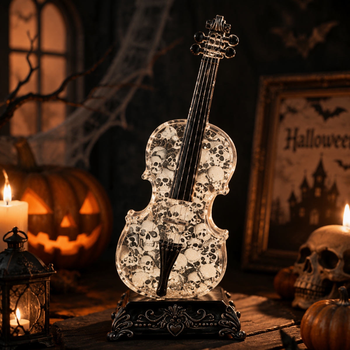 Crystal Violin Music Box Bluetooth Speaker With Dream Light & Snow Effect!