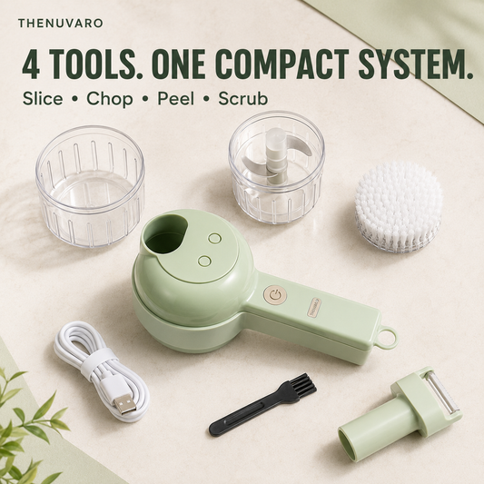 🔥🥕 4-in-1 Handheld Electric Vegetable Slicer & Chopper Set!!!
