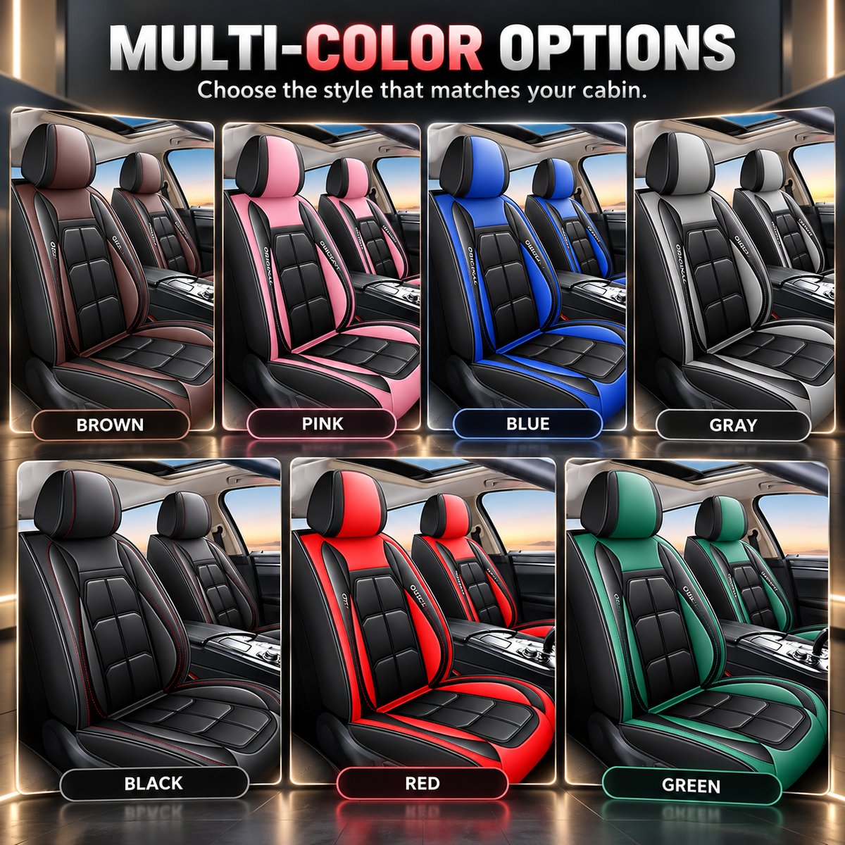5-Seater Universal Leather Car Seat Cover Set