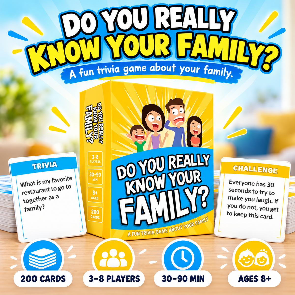 Do You Really Know Your Family? Fun Trivia Card Game for Game Night