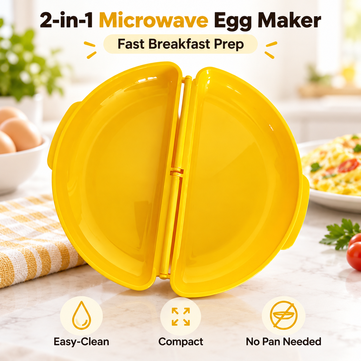2-in-1 Microwave Omelet Maker & Egg Cooker Quick Breakfast Tool