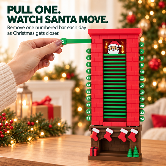 24-Day Santa Chimney Christmas Countdown Calendar Interactive Reusable Holiday Decor