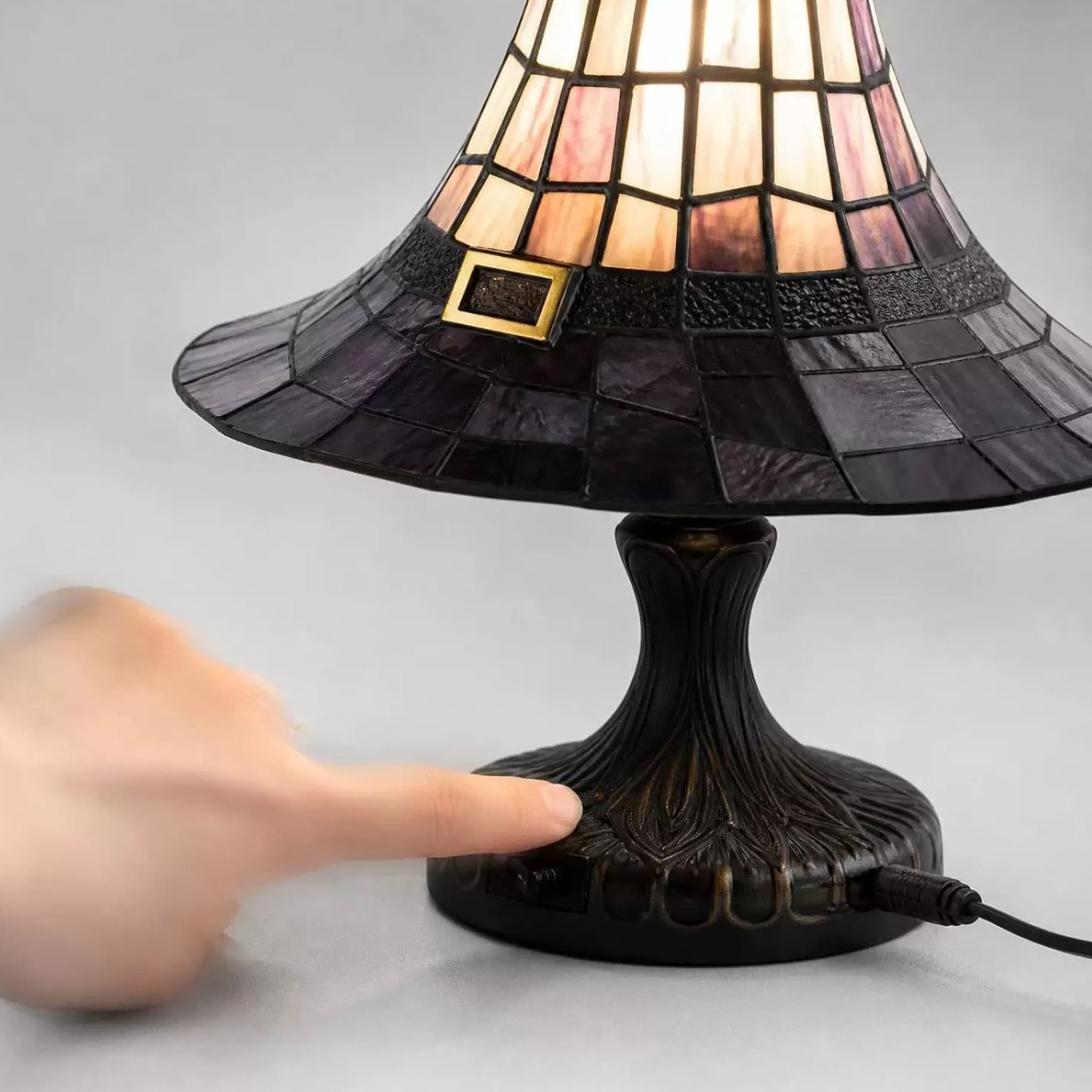Stained Glass Witch Hat Lamp