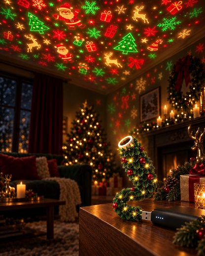 Instant Holiday Room Decor- Plug-In Christmas Tree Projection Night Light
