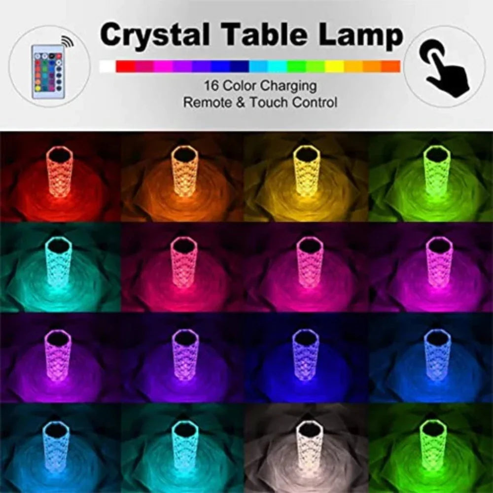 Multicolor Diamond Crystal Lamp