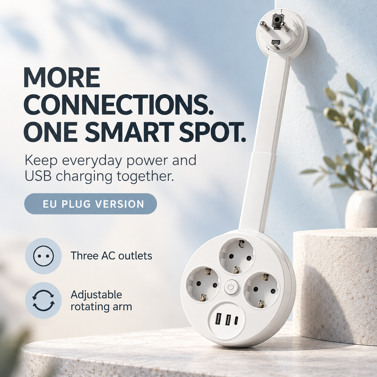 Rotating Wall Outlet Extender Bring Hidden Outlets Within Easy Reach
