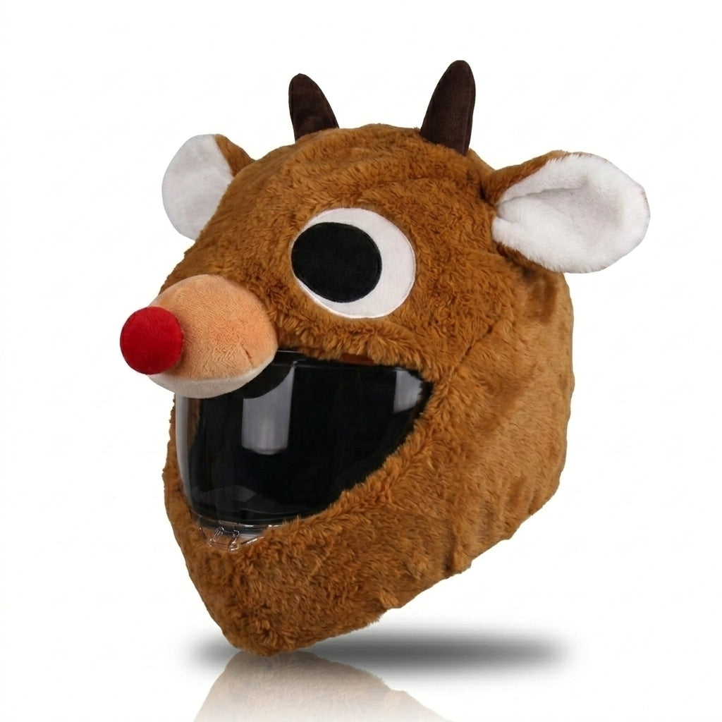 Funny Plush Motorcycle Helmet Cover Eye-Catching Cartoon Full-Face Helmet Accessory