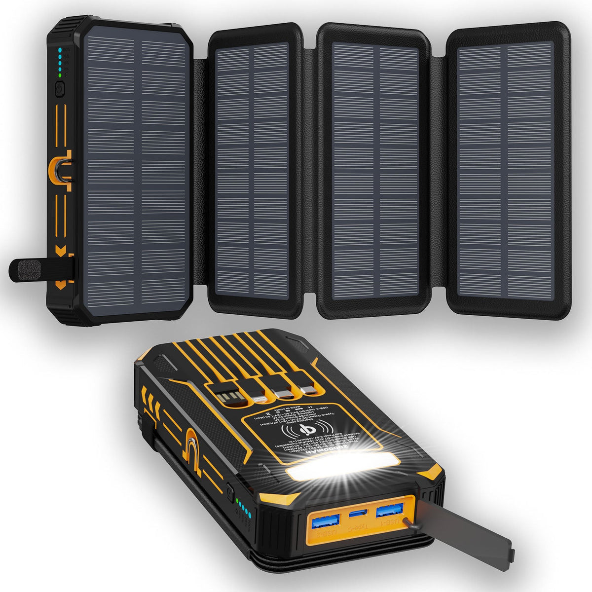 Half-Price! 20,000mAh Solar Power Bank - Features Wireless Charging And LED Flashlight