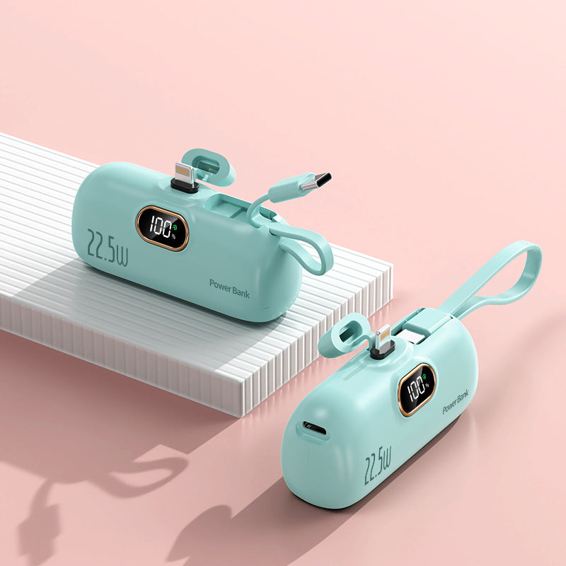 ๐ pocket power bank with built in cable 22-5W fast charging