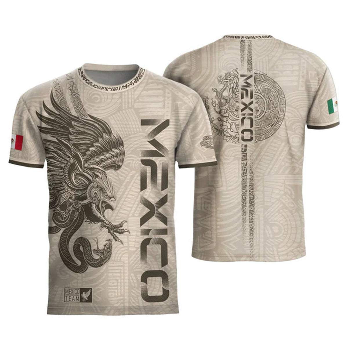 Men's Mexican Aztec Soccer Print Casual Tee