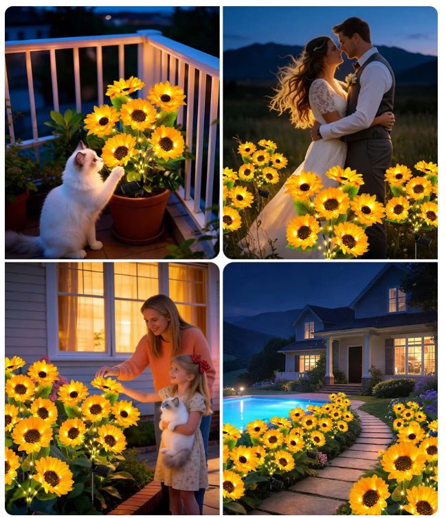 đ» Solar Powered Sunflower Garden Lights â 2 Pack