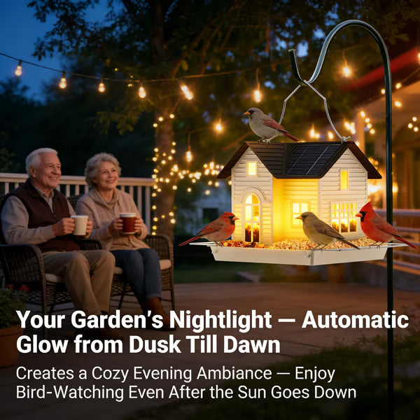 đFree ShippingđŚđSolarâPowered Hanging Bird Feeder with Glow â Sturdy Metal Hopper Design