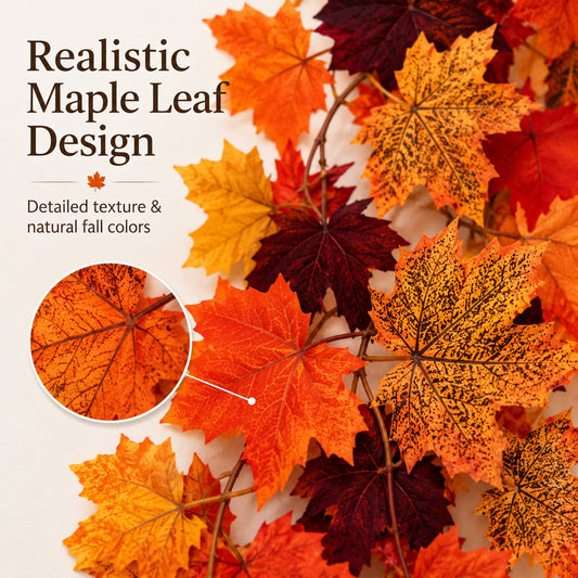 Artificial Maple Leaf Garland Fall Autumn Decoration Vine