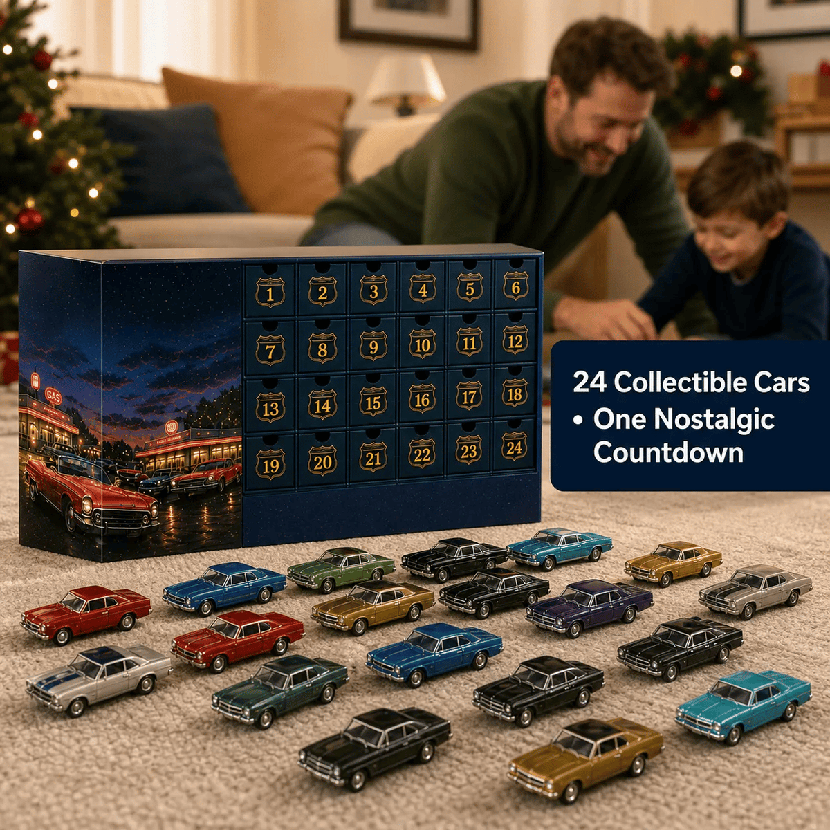 24 Days of Classic American Cars Advent Calendar 24 Vintage Ride Collectibles for Car Lovers