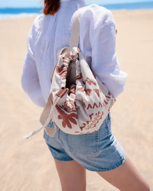 Sand Cloud 2 in 1 Towel Bag | Convertible Organic Turkish Cotton Beach Towel Backpack
