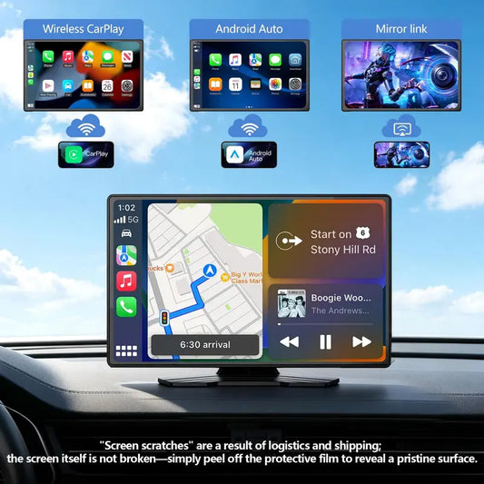 Tool Upgrade 2026 9-Inch Wireless CarPlay|Portable touchscreen supporting GPS