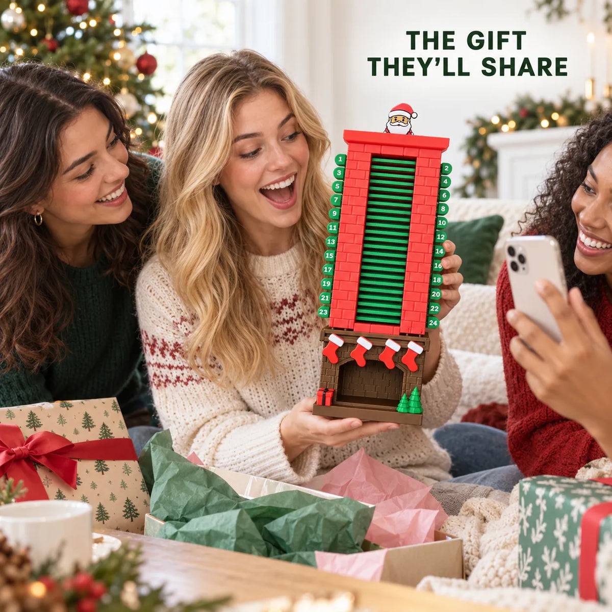 Mechanical Santa Chimney Christmas Countdown Calendar