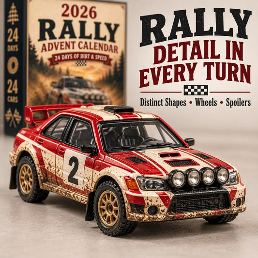 Race to Christmas 24-Day Rally Car Advent Calendar for Racing Fans