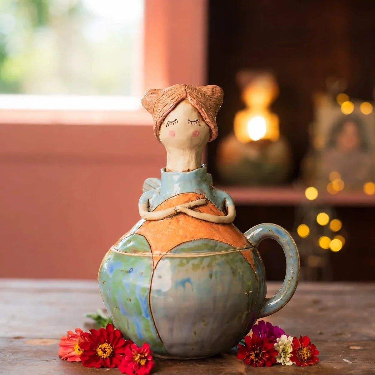 Handcrafted Fairies Storage Jar/Mug | 8 Whimsical Styles with Removable Fairy Lid for Tea, Treats & Tiny Keepsakes